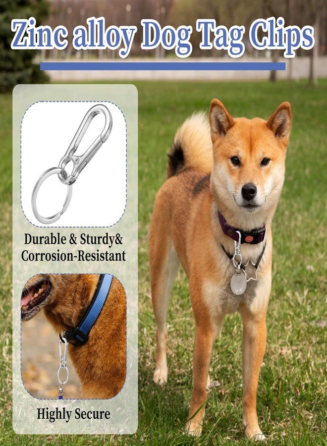 Nogeqi 4PCS Dog Tag Clip for Collar, Heavy Duty Pet Tag Clip, Dog Tag Holder Rings, Mini Carabiner Clip for Pet Collars and Harnesses(Silver, Black) - Image 3